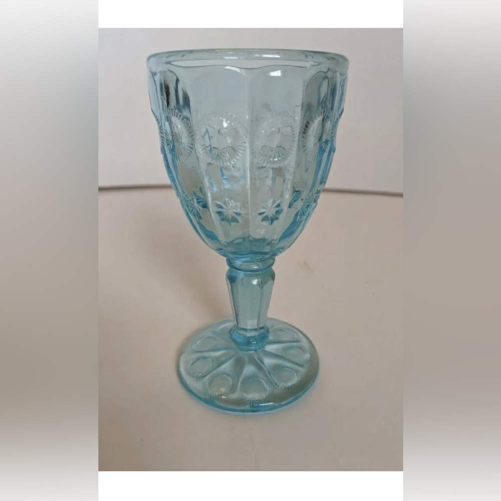 Vintage Fenton for LG Wright Ice Blue Priscilla Goblet